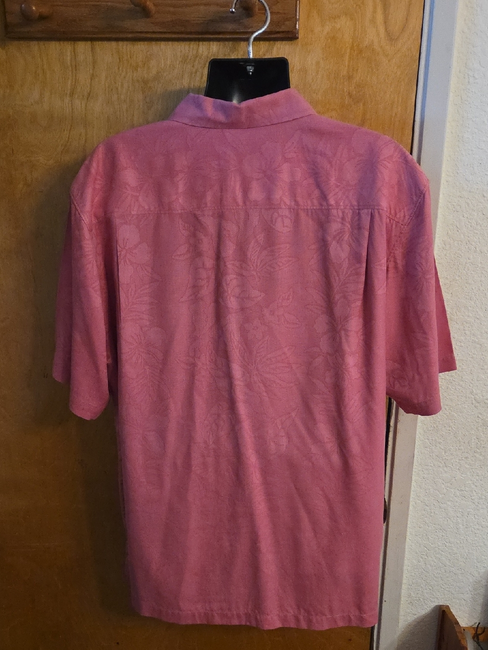 Tommy Bahama Large Dusty Coral 100% Silk Button Down Floral Island Shirt XL - Picture 4 of 9